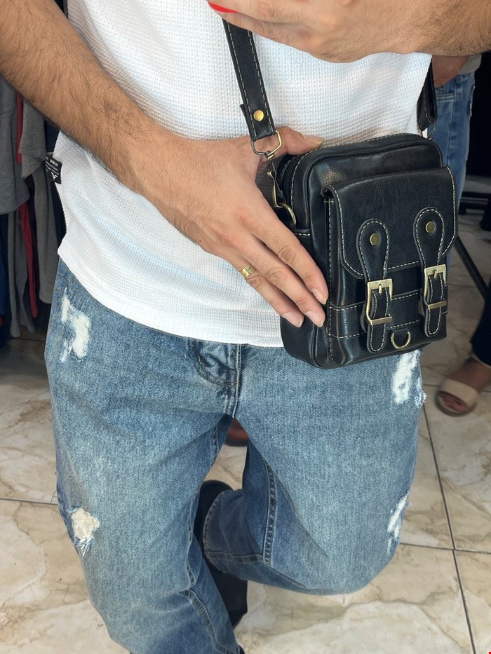 کیف دوشی دوقلاب مشکی 