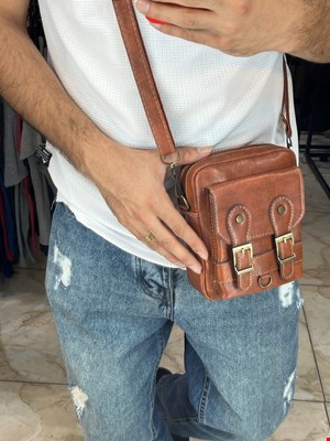 کیف دوشی دوقلاب قهوه ای